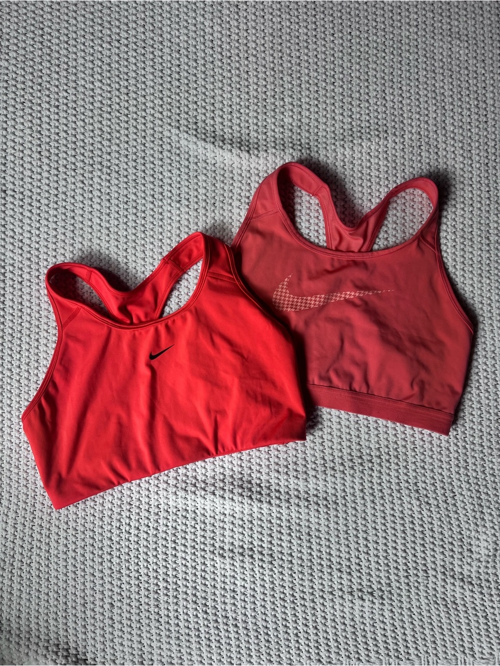 Nike XL Sports Bra Bundle Orange Coral High Neck Racerback Dri-Fit